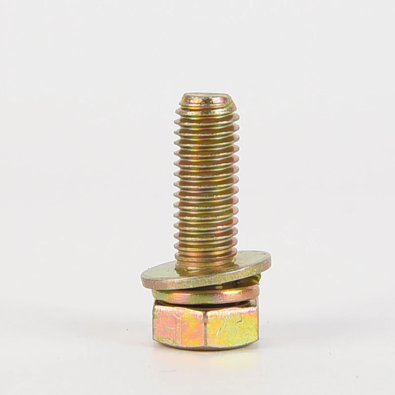 hex head screw with flat split lock washer 2